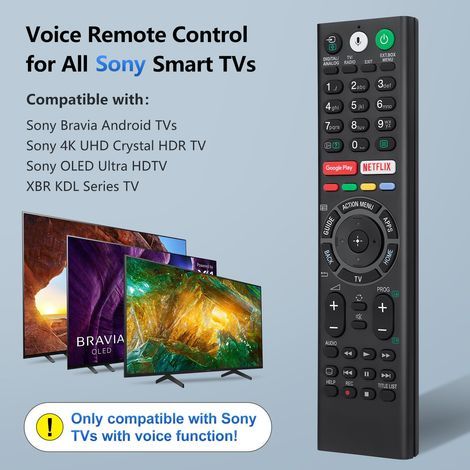 Ersatzfernbedienung, geeignet für Sony Bravia Fernseher, kompatibel mit allen Sony 4K UHD LED LCD hochauflösenden Smart-TVs. (1/5)