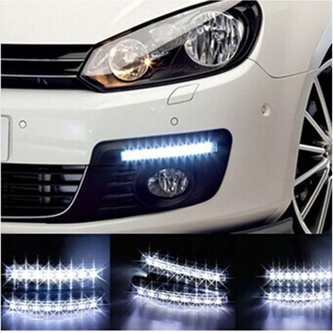 Feux De Jour - LED 5050 - 12 V - 12 W - Blanc Brillant - Pour Voiture - Paire