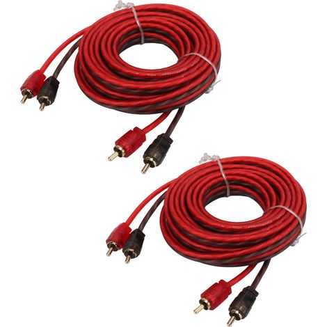 Câble RCA Audio Voiture 2x 5m Mâle à Mâle Haute Conductivité Caoutchouté pour Stéréo Auto & Maison Universel (1/5)