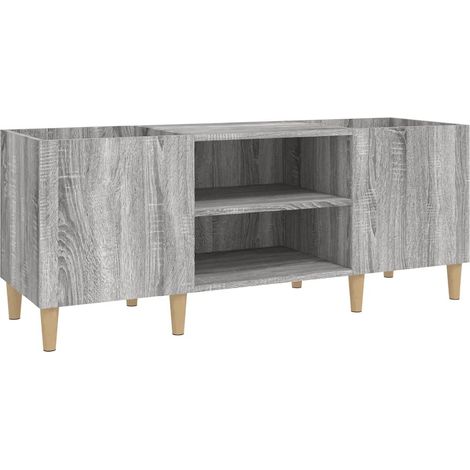 Mobile porta dischi classico multifunzionale per vinili 121 x 38 x 48 cm legno composito grigio 020049193