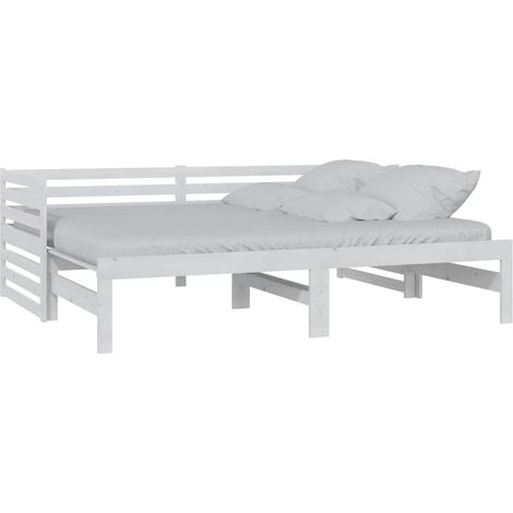 Maison Exclusive - Ausziehbares Tagesbett Weiß Massivholz Kiefer