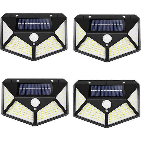 Set mit 4 LED-Solarleuchten für den Außenbereich mit PIR-Bewegungsmelder, wasserdicht und solarbetrieben, ideal für den Garten. (1/5)