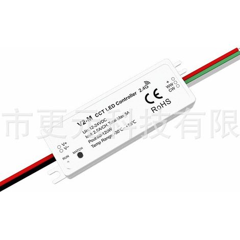 2-Channel RF Constant Voltage LED Controller 2.5A, 12-24V DC, Color Temperature, V2-M