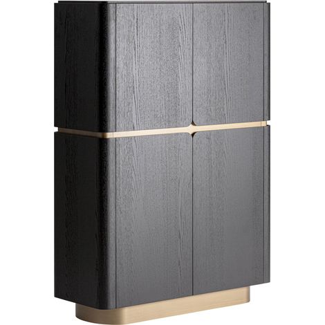 Armoire contemporaine noire et chêne doré - noir et chêne doré (1/5)