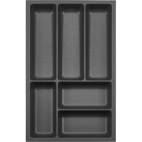 ORGA-BOX 3 Besteckeinsätze Tiefe 473 mm anthrazit Schubladeneinsätze Breite 291 mm für Schubladen 400 mm