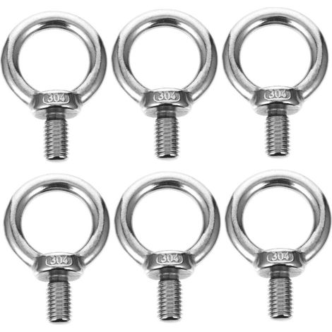 Lot de 6 boulons à œil en acier inoxydable pour la fixation (1/5)