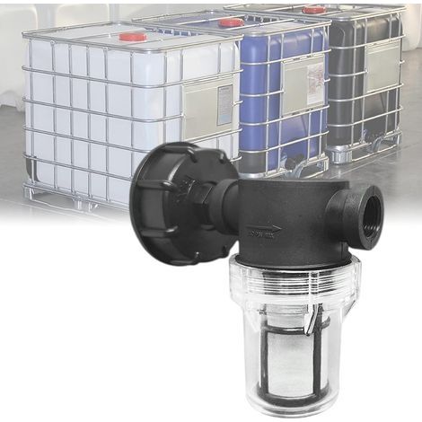 Robinet Raccord Cuve 1000 L, Articulation de Tuyau de Jardin pour Collecteurs d'eau de Pluie avec Fonction de Filtre,S60x6 Adaptateur De Réservoir d'eau IBC (1/2'' Fil intérieur) (1/5)