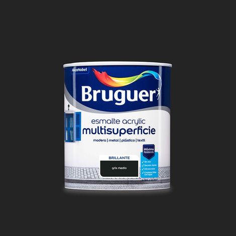 Mittelgrauer, glänzender Mehrflächen-Acryllack 0,750 l 5057524 BRUGUER