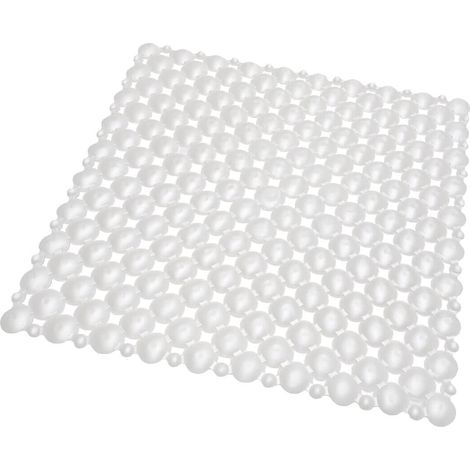 Tappeto Doccia Vasca Ventose Antiscivolo Tappetino Bagno Pvc Antimuffa 100% Made In Italy Bianco - 53x53 cm