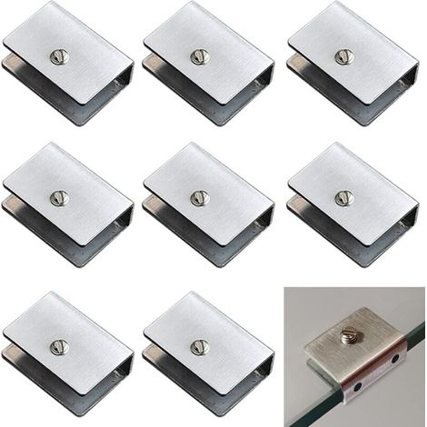 RHG Pince à étagères en verre 8 pièces Supports d'étagère en verre fixés au mur Supports d'étagère en verre flottant pour 6-10mm Verre Acrylique Bois- (1/4)
