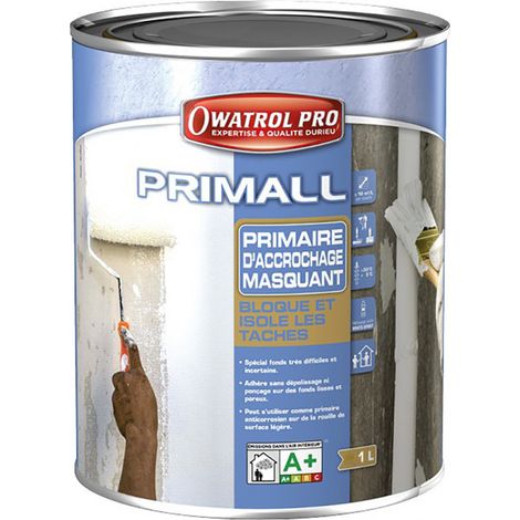 Owatrol – Primaire d'accrochage masquant 1L – Teinte blanche – Aspect mat – Pour surfaces difficiles à rénover – Adhère sans dépolissage