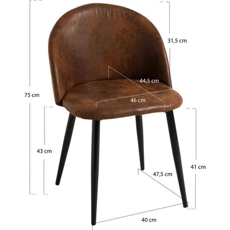 Sillas Comedor - Silla Black Vint Polipiel - Marrón Vintage (1/5)