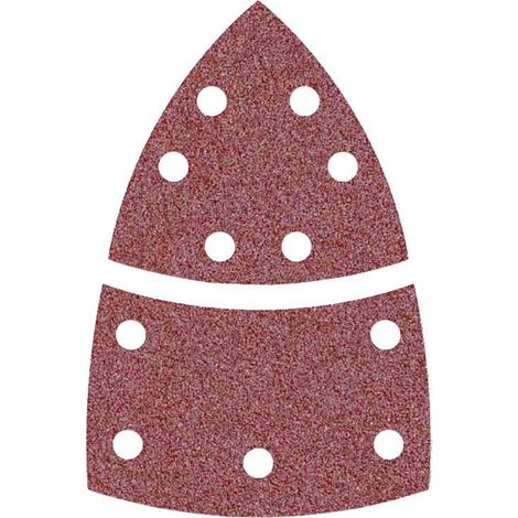 MioTools Fox Klett-Schleifblätter, 93 / 62 x 102 mm, 11-Loch, f. Deltaschleifer, Normalkorund (50 Stk.) K40