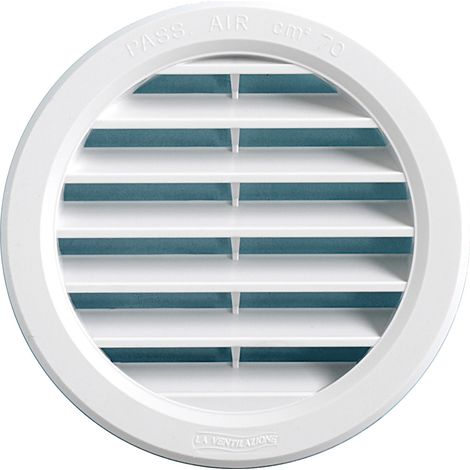 First Plast – Grille aération VMC ronde en PVC blanc – Diamètre extérieur 190mm – Pour tube diamètre 160mm – Passage d'air 135cm² – Profondeur 18mm (1/3)