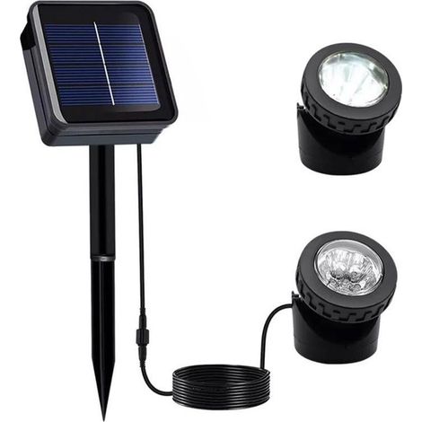 Projecteurs solaires d'extérieur pour allée, jardin, cour - Blanc (1/5)