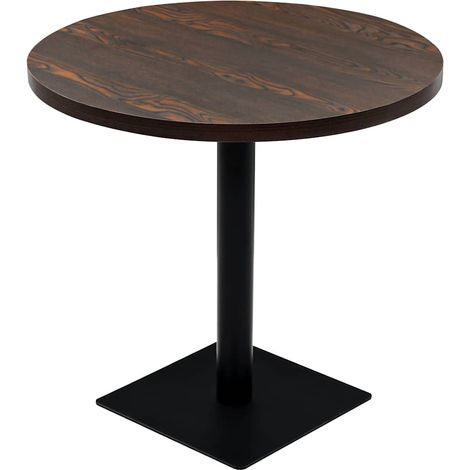 Tavolo Bistrot in MDF e Acciaio Rotondo 80x75 cm Cenere Scura vidaXL (1/5)