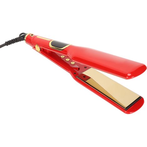 Lisseur professionnel avec permanente ionique, outil de lissage de qualité salon, taille moyenne, rouge, norme européenne, 100-240V. (1/5)