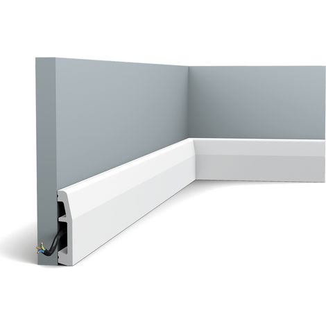 Orac – Plinthe minimaliste SX125 angle peu marqué – Dimensions L200 x H6,9 x l1,4 cm – Pour finition moderne et classique – Peinture recommandée (1/8)