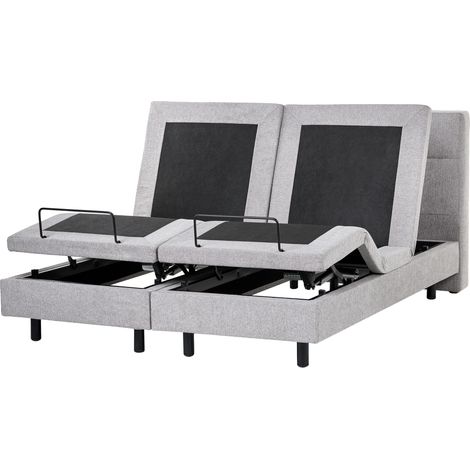 Cama articulada eléctrica moderna mando a distancia ajustable tapicería de tela gris claro 160 x 200 cm Viceroy