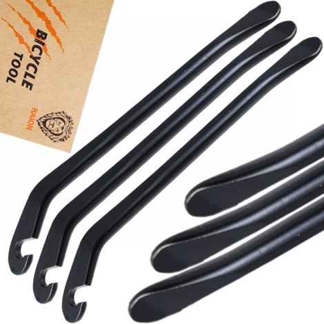 Palancas metálicas para desmontar neumáticos y cámaras de aire Rain, 3 piezas, color negro.