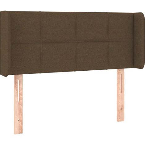Testiera letto accessorio arredo camera da letto con bordo laterale 93 x 16 x 78/88 cm tessuto testa di moro TDL0204645