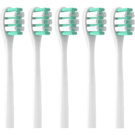 Lot de 5 têtes de rechange, compatibles avec les brosses à dents électriques 7MAGIC, blanches (1/5)