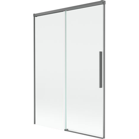 Mexen Rox paratia per vasca da bagno a 2 ante scorrevoli 120 x 150 cm, trasparente, gun metal - 8C9-120-001-95-00