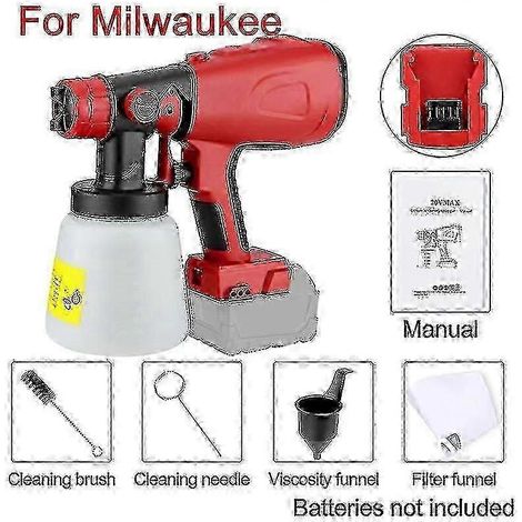 Kompatibel mit Milwaukee 18V Akku-Airbrush-Systemen (800 ml) für Autolackierung, Möbel- und Stahlbeschichtung. (1/5)
