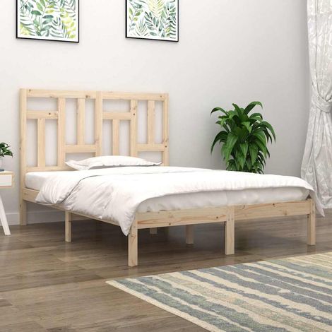 vidaXL Estructura de cama de matrimonio madera maciza 135x190 cm (1/5)