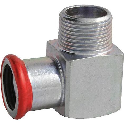 Raccord a sertir acier C Coude de transition (fem/mâle) 15 x 1/2" Contour M