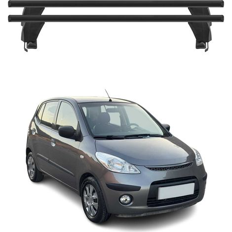 OMAC Dachträger Querträger Alu für Hyundai i10 I 2008-2013 – Abschließbar – T-Nut – City-Crash-getestet – Max. 50 kg Schwarz (1/5)