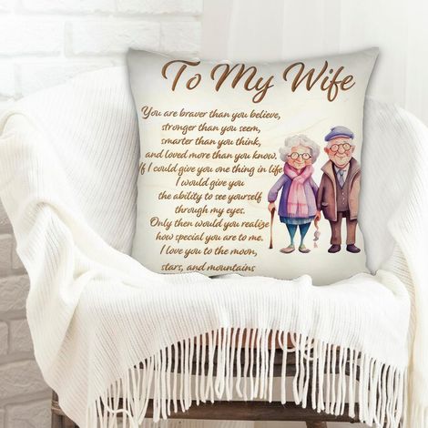 Housse de coussin 45x45 cm carrée rustique pour la Saint-Valentin, la Fête des Mères, la Fête des Pères, l'Action de grâce, Noël (1/5)