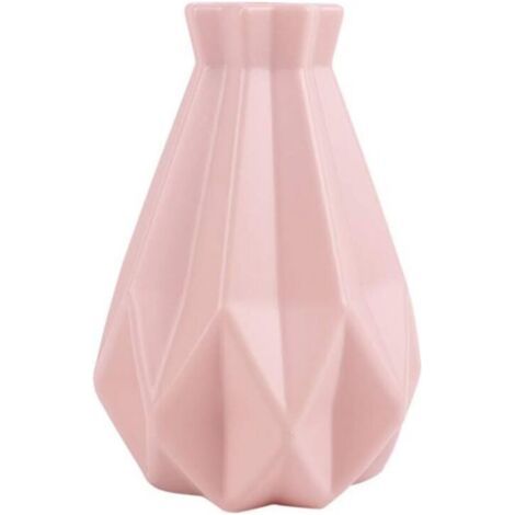 Vase à fleurs décoratif pour la maison, vase en plastique blanc imitation céramique - Rose (1/5)