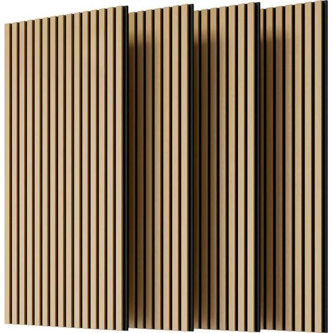 Akustikpaneele 120/60 cm, 4er-Set in Weiß-Eiche für Wand und Decke (1/5)