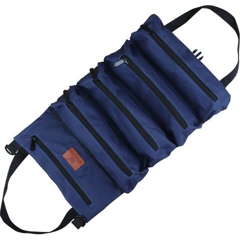 Werkzeugset aus Stoff, tragbare Werkzeugtasche fürs Auto, Elektriker-Werkzeugtasche, Werkzeugset für Heimwerker, blau