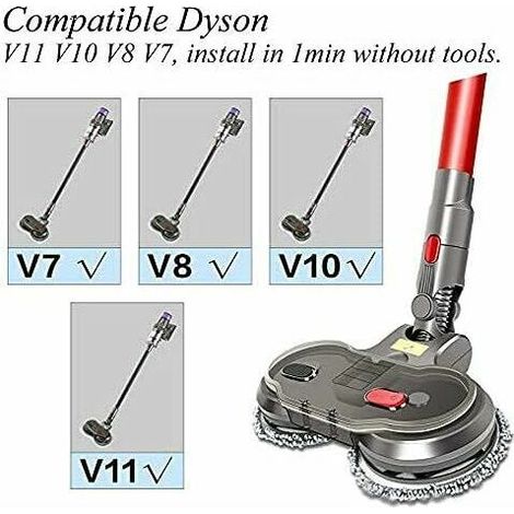 Accessoire aspirateur elettrico Dyson, serbatoio d'acqua 6 panni, spazzola 2 in 1 per V11 V10 V8 V7 Animal Absolute (1/3)