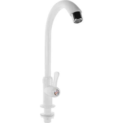Robinet d'évier : Robinet d'eau froide simple - Robinet monotrou en plastique G1/2 po pour lavabo, salle de bain et cuisine. (1/5)