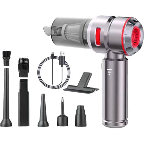 Aspirateur à main sans fil rechargeable de 16 000 Pa, puissant aspirateur de voiture à 3 niveaux, mini-aspirateur robuste pour le nettoyage des poils de voiture, de maison et d'animaux. (1/5)