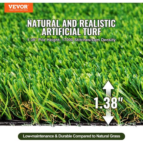 Gazon Artificiel 153x305 cm Pelouse Synthétique Extérieur Intérieur Brins d'Herbe 35 mm Facile à Nettoyer Trous de Drainage Décorat… (1/5)