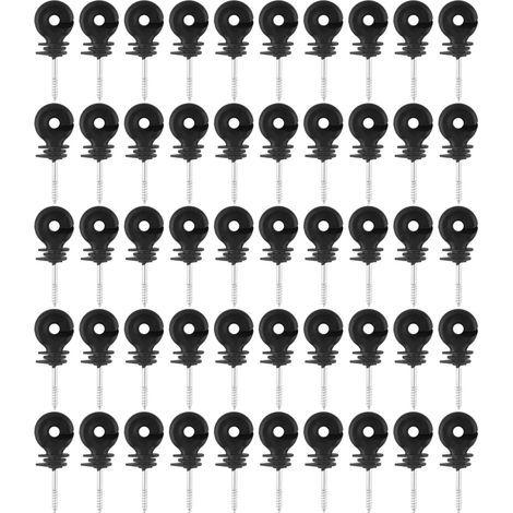 Lot de 50 isolateurs à Anneau à Visser Noirs, Accessoires de clôture électrique Poteau en Bois, isolateurs de clôture électrique, isolateurs de Poteau en Bois (1/5)