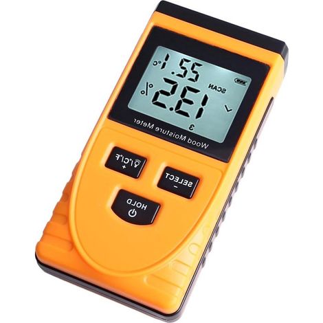 Medidor de humedad sin pines para medición y detección de madera - Detector de humedad digital inductivo no destructivo - Ajuste de 8 niveles (1/5)