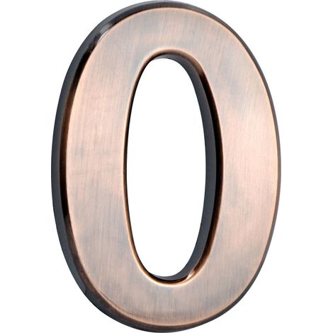 Nummer MagicHome "0" Hausnummer, mit Klebeband, Bronze, beschreibend, 70x100 mm, ABS