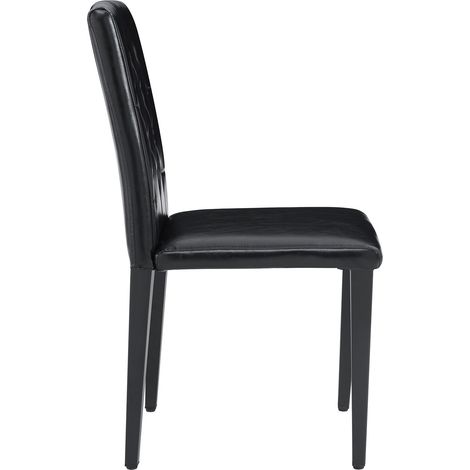 Set di 4 sedie da pranzo nere in similpelle PU con gambe in metallo nero opaco MODENUIT (1/5)
