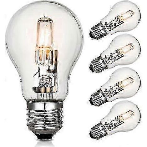 JIAJIEFANG 5er-Pack E27 42W Halogenlampen, dimmbar, warmweiß 2700K, Edison-Schraubsockel, energiesparend, 624 lm Helligkeit, 220–240 V (1/5)