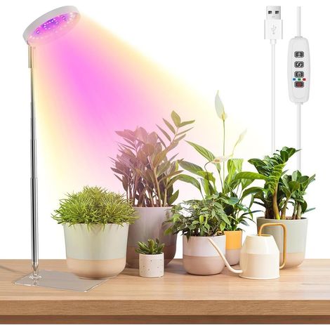 Lampe horticole à spectre complet pour plantes d'intérieur, 48 LED, 3 spectres lumineux au choix, autonomie de 3/9/12 heures (1/5)