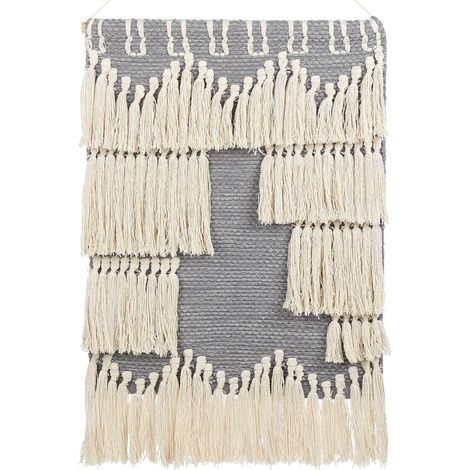 Wandbehang MAHRI Baumwolle 106 cm Grau