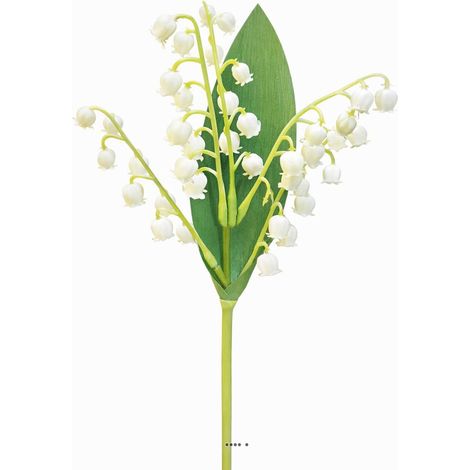 Brin de muguet avec feuillage H28 cm Ravissant (1/3)