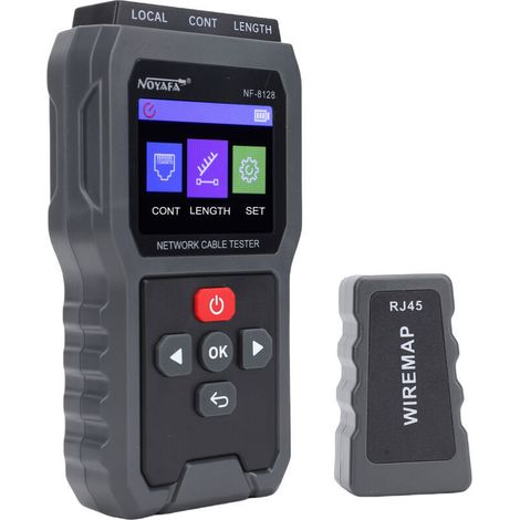 Probador de voltaje y corriente PoE con pantalla LCD, probador de cables con función PoE, probador de cables de red, probador de red portátil para verificar el estado de la red Cat5/Cat6 -Crezuo