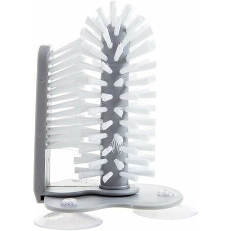 Brosse de nettoyage de verre avec ventouse, Nettoyant pour gobelet en verre debout, Verre à brosse Lazy Cup, Brosse de récurage de bouteille de nettoyage de base de ventouse dévier-Chrom (1/5)