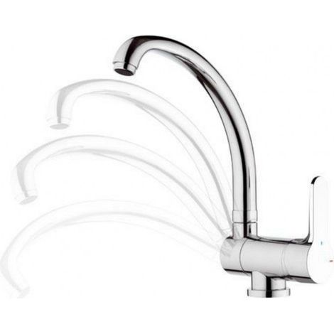 Rubinetto sottofinestra lavello con bocca alta, risparmio energetico e idrico - serie winner eco